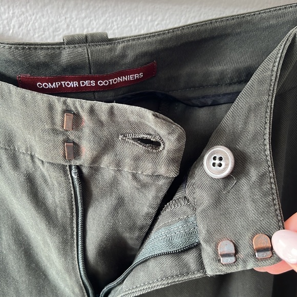 Comptoir des cotonniers dark green casual pant - Picture 3 of 8